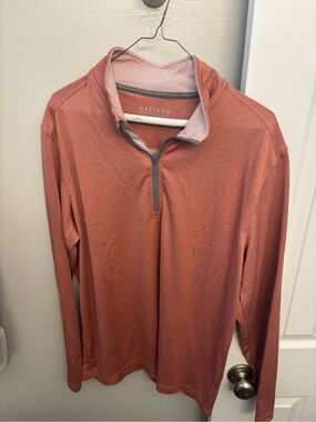 Men's Rust Orange Quarter-Zip Performance Shirt